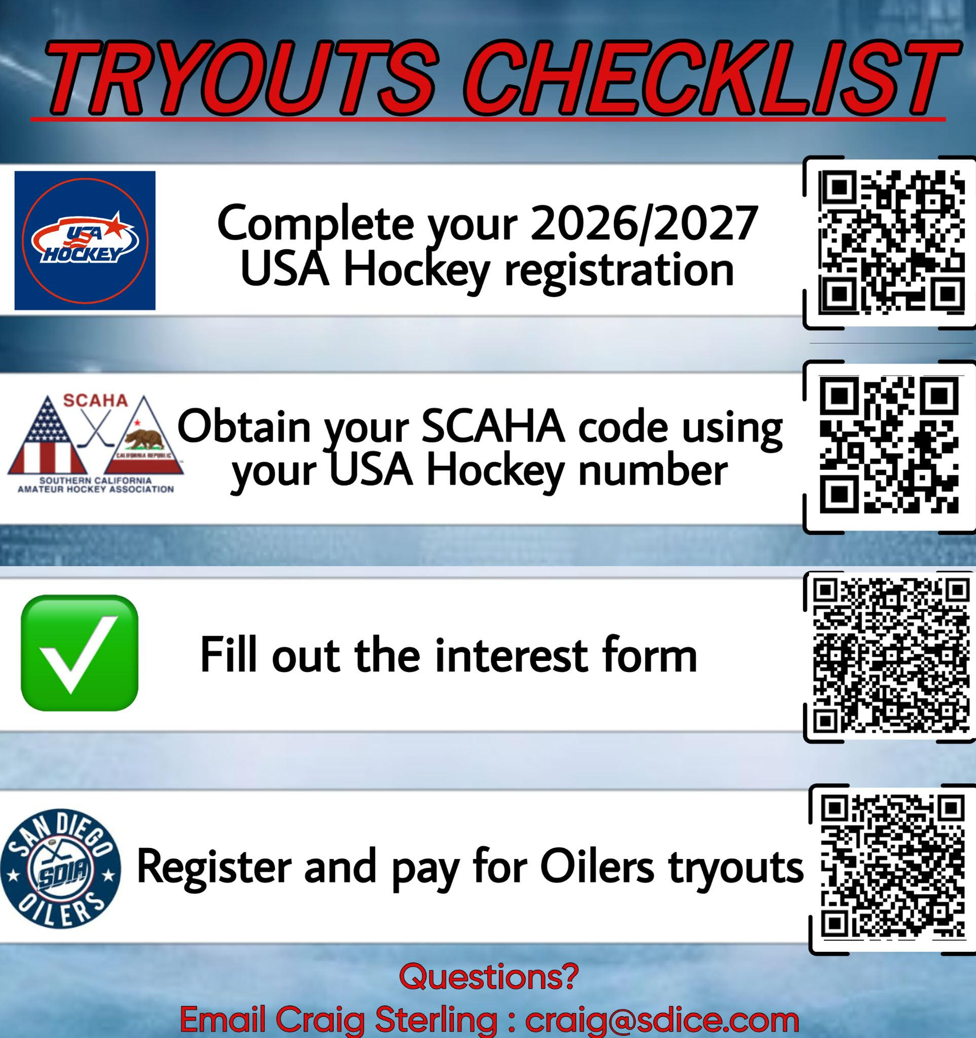 Tryouts Checklist